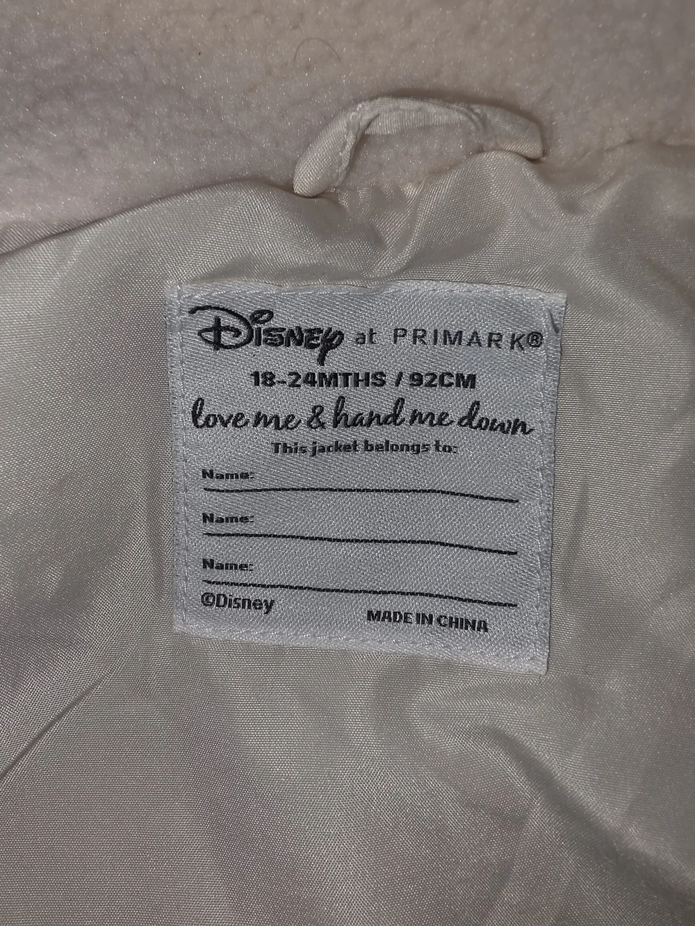 Primark Cream Sherpa Kids Vest with Lion King Patch